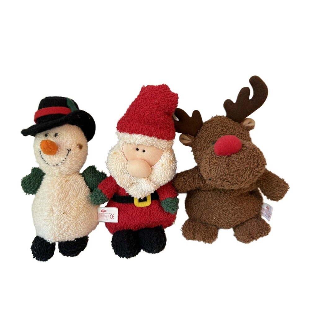 Russ Christmas Plush Toy Set 4140 Polar Pals Santa Reindeer Snowman 6 inch